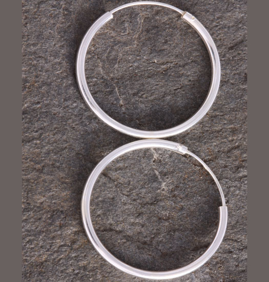 Silver Plain Hoop Earrings