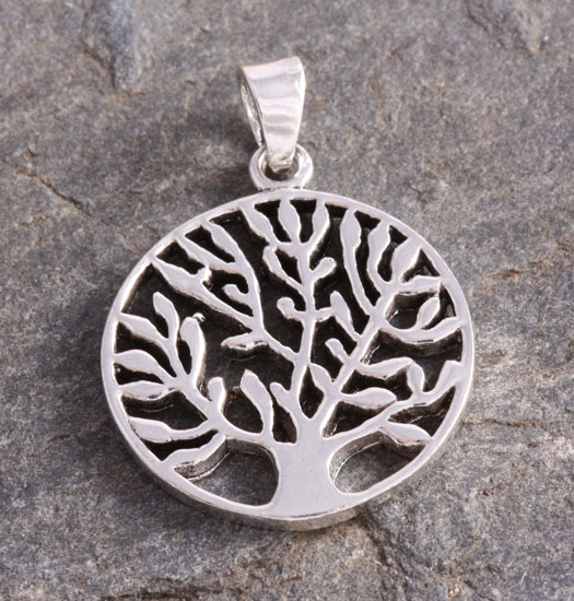Silver Pendant Tree of Life Abstract