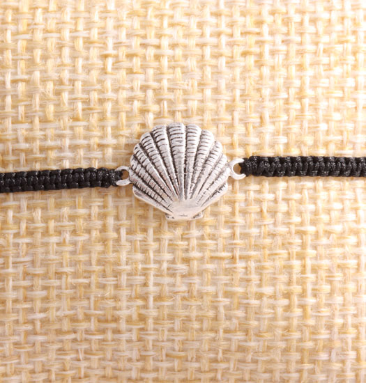 Silver Shell & Pull Rope Bracelet