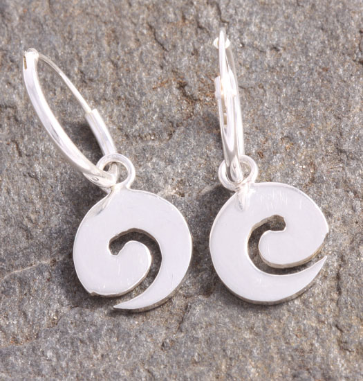 Silver Luck Charm Earring Spiral