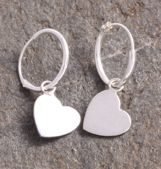 Silver Luck Charm Earring Heart