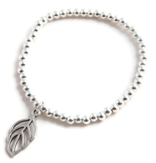 Bracelet silver plated - leaf