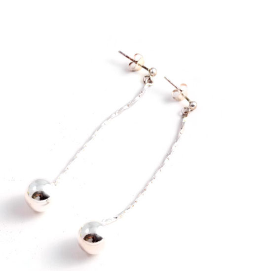 Earrings Silver Ball