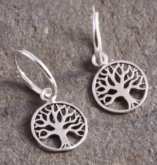 Silver Luck Charm Earring Tree of Life 3