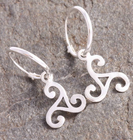 Silver Luck Charm Earring Triskelion