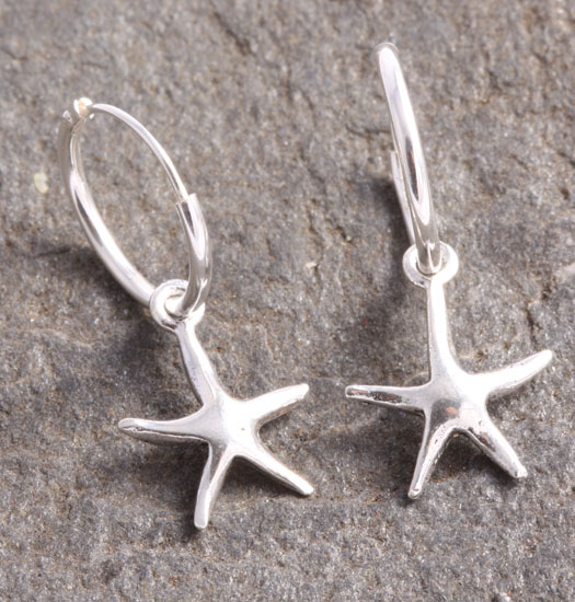 Silver Luck Charm Earring Starfish