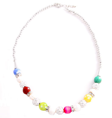 Ketting multi semi precious & shamballa