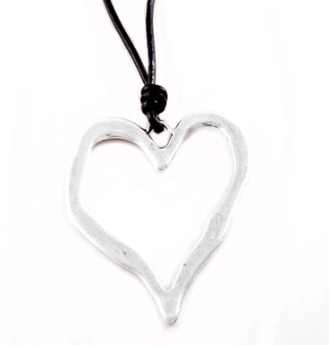 Ketting Big heart silver