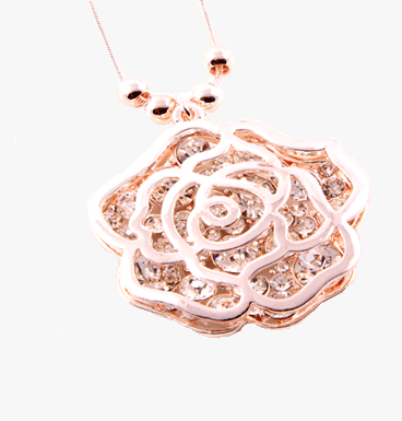 Ketting Strass FLower - Rose Gold 