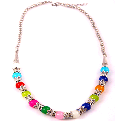 Ketting ChiQ & colored glass multi