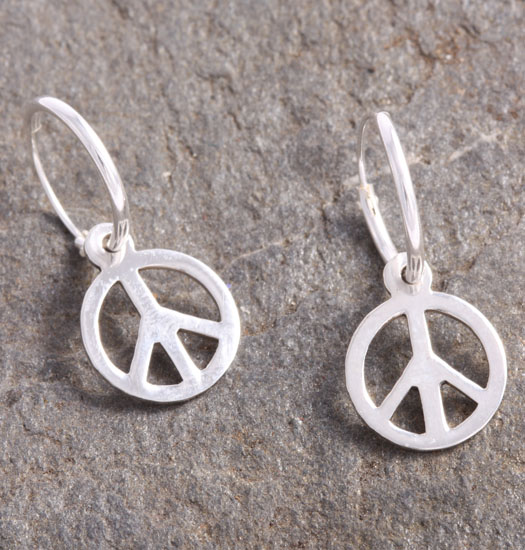 Silver Luck Charm Earring Peace
