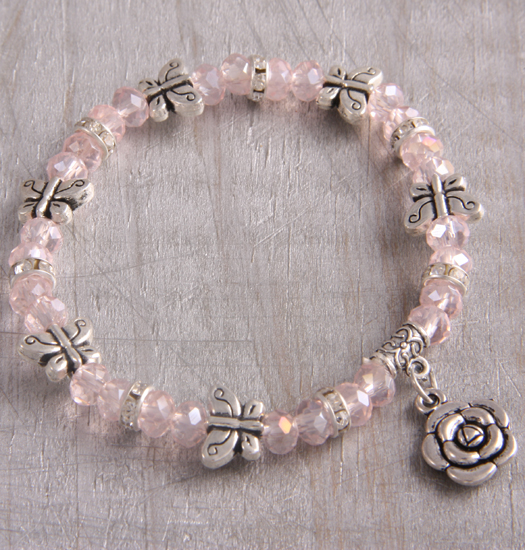 Bracelet pink and flower