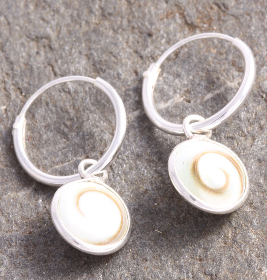 Silver Luck Charm Earring Shell