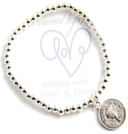 Bracelet silver plated - coin