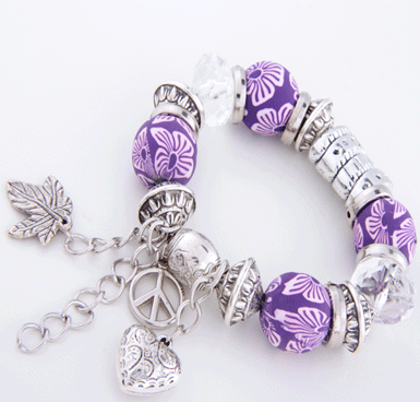 Fancy Fimo purple & charms