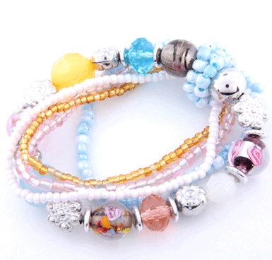 Multi armband glaskralen