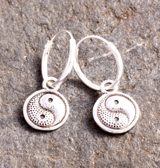 Silver Luck Charm Earring Yin Yang